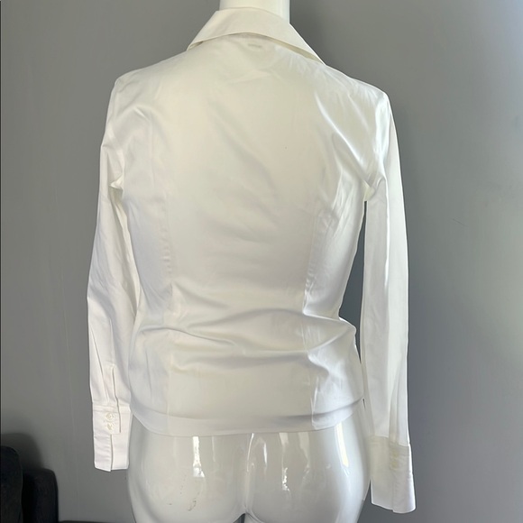 Calvin Klein White Fitted Button Down Shirt with Notched Collar - Picture 5 of 7